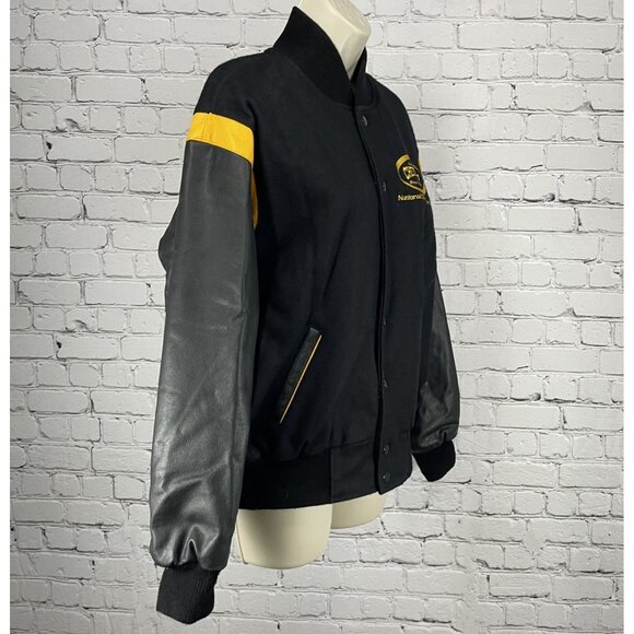 American Cheer Power Wool Leather National Champion Snap Jacket Size Youth Large - Picture 5 of 7